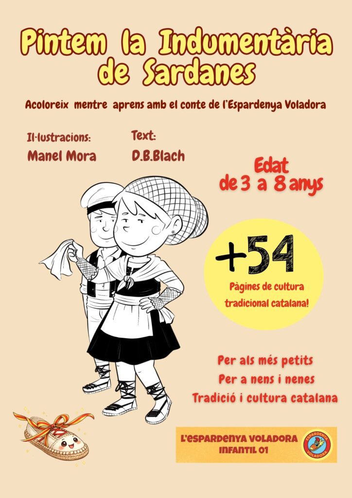 Metodologia: Pintem la indumentària de sardanes per a tallers culturals i escoles.